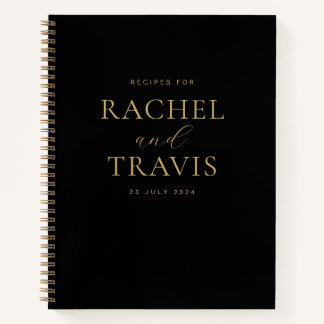 Klassisches Schwarz-Gold-Rezept Notizbuch