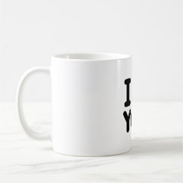 Klassisches Schwarz "I Liebe You" Herz Kaffeetasse