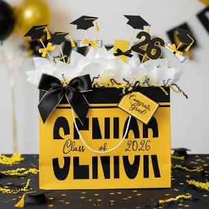 Klassisches Schwarz Senior individuell Große Geschenktüte