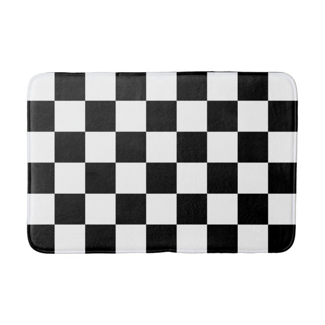 Klassisches Schwarz und Weiß Badematte (Vorderseite)