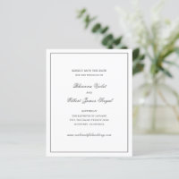 Klassisches Schwarz-Weiß-Budget-Hochzeit-Speicherd