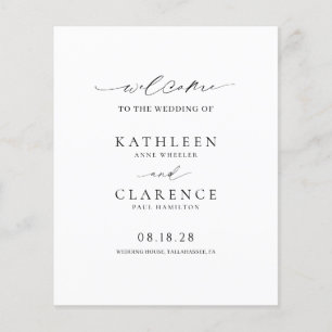 Klassisches Schwarz-Weiß-Elegantes Hochzeitsprogra