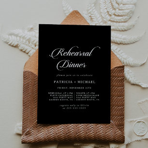 Klassisches Schwarz-Weiß-Essen vor der Hochzeitspr Einladung