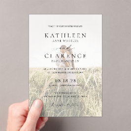 Klassisches Schwarz-Weiß-Foto Elegante Hochzeit Acryleinladungen