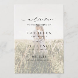 Klassisches Schwarz-Weiß-Foto Elegante Hochzeit Programm