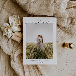 Klassisches Schwarz-Weiß-Foto Elegante Hochzeit Save The Date