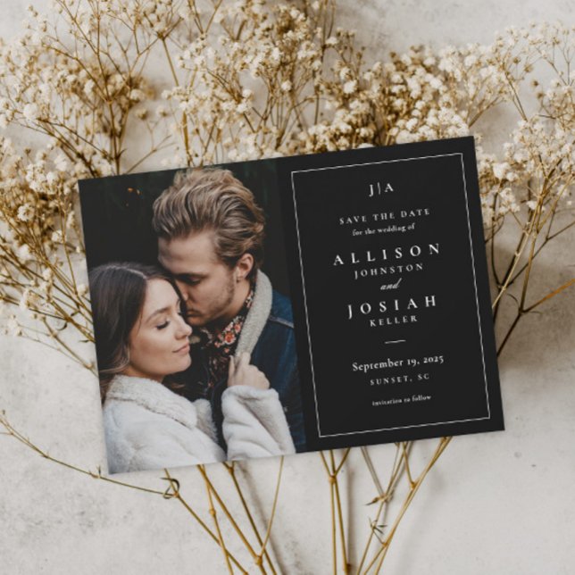 Klassisches Schwarz-Weiß-Foto Save The Date (Von Creator hochgeladen)