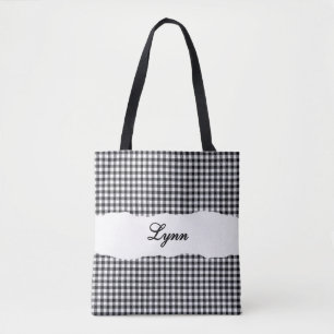 Klassisches Schwarz-Weiß-Gingham   Personalisierte