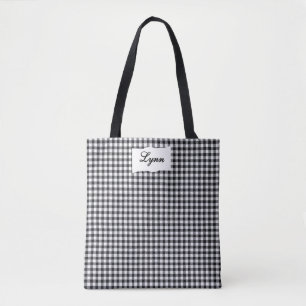 Klassisches Schwarz-Weiß-Gingham   Personalisierte