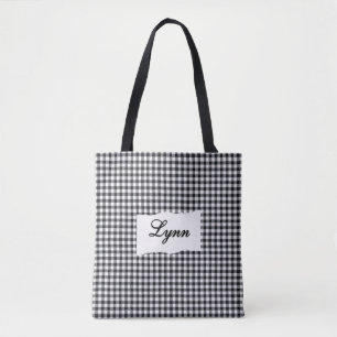 Klassisches Schwarz-Weiß-Gingham   Personalisierte