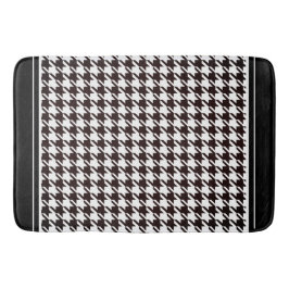 Klassisches Schwarz-Weiß-Hahnentrittmuster   Badematte