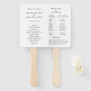 Klassisches Schwarz-Weiß-Hochzeitsprogramm zeitlos Fächer