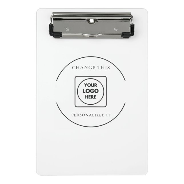 Klassisches Schwarz-Weiß-Logo Mini-Clipboard Mini Klemmbrett (Vorderseite)