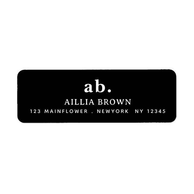 Klassisches Schwarz-Weiß-Minimal-Monogramm-Design (Vorne)