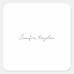 Klassisches Schwarz-Weiß-Minimalist-Professional Quadratischer Aufkleber