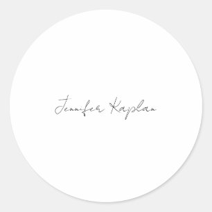 Klassisches Schwarz-Weiß-Minimalist-Professional Runder Aufkleber