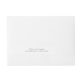 Klassisches Schwarz-Weiß-Monogramm-Wraparound-Etik Rundum-Adressaufkleber