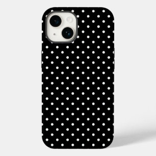 Klassisches Schwarz-Weiß-Polka-Punkt-Muster 14 Case-Mate iPhone 14 Hülle