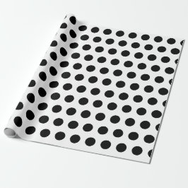 Klassisches Schwarz-Weiß-Polka-Punkt-Muster Kunst Geschenkpapier