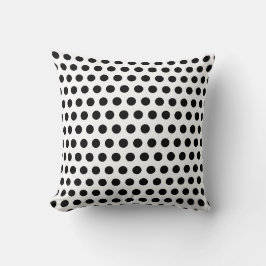 Klassisches Schwarz-Weiß-Polka-Punkt-Muster Kunst Kissen