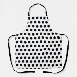 Klassisches Schwarz-Weiß-Polka-Punkt-Muster Kunst Schürze