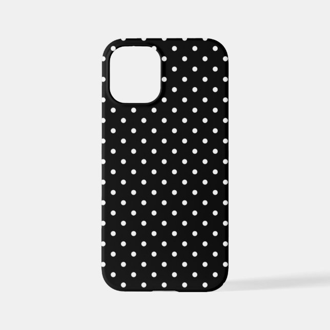 Klassisches Schwarz-Weiß-Polka-Punktmuster iPhone Hülle (Rückseite)