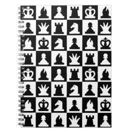 Klassisches Schwarz-Weiß-Schachbrettmuster Notizblock