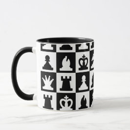 Klassisches Schwarz-Weiß-Schachbrettmuster Tasse