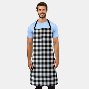 Klassisches Schwarz-weißes Gingham Karo Pattern Schürze