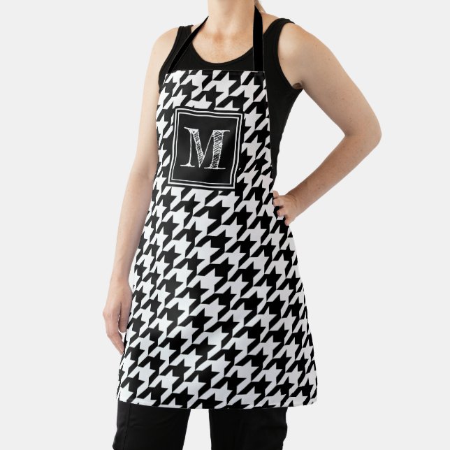 Klassisches Schwarz-weißes Hahnentrittmuster | Mod Schürze (InSitu)