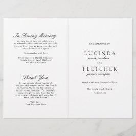 Klassisches Schwarz-weißes Hochzeitsprogramm