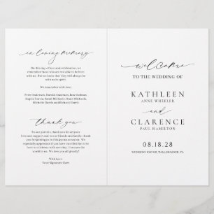 Klassisches schwarz-weißes Hochzeitsprogramm zum g