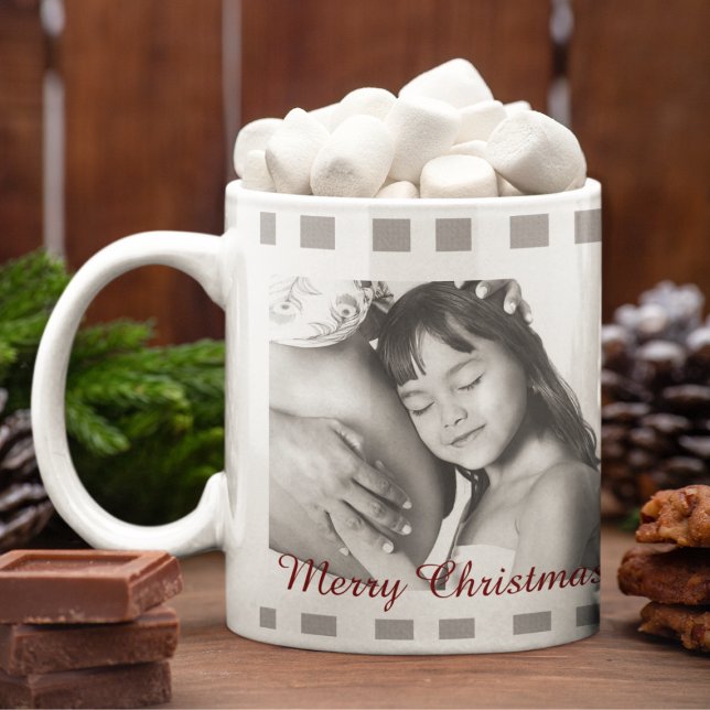 Klassisches Schwarz-weißes Kariertes Foto Tartan Jumbo-Tasse (Von Creator hochgeladen)