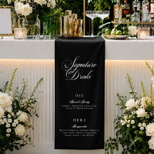 Klassisches Schwarzes Kalligrafie-Signature-Drinks Banner