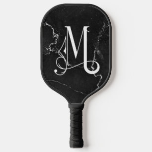 Klassisches Schwarzes Marmor Dekorativ m Personali Pickleball Schläger