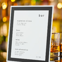 Klassisches schwarzes minimalistisches Event-Bar-P Sockelschild