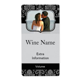 Klassisches Schwarzes Muster Weinetikett mit Küsse