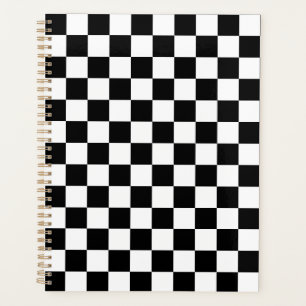 Klassisches schwarzes Schachbrettmuster Planer