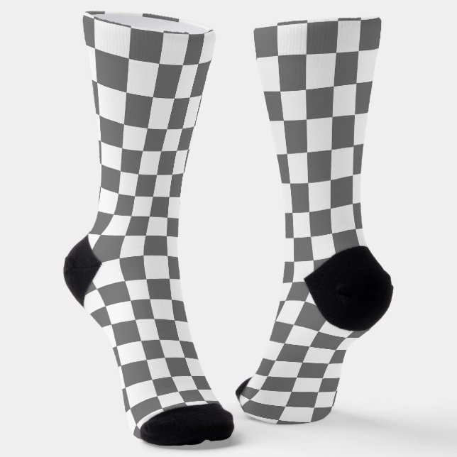 Klassisches schwarzes Schachbrettmuster Socken (Gewinkelt)