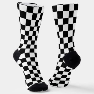 Klassisches schwarzes Schachbrettmuster Socken