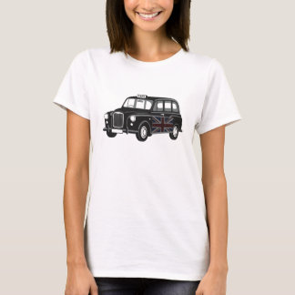 Klassisches Schwarztaxi London Retro Flachdesign T-Shirt