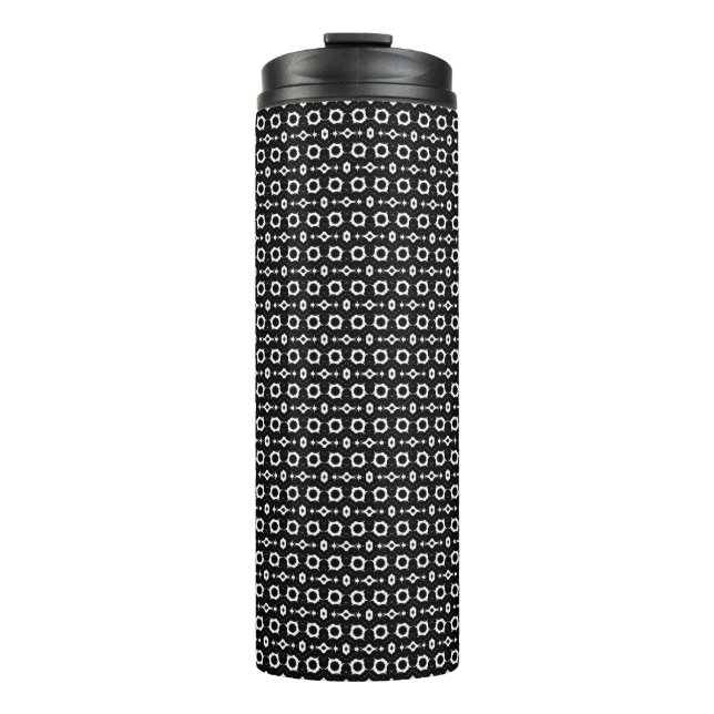 Klassisches Schwarzweiß-Design Thermosbecher (Vorderseite)