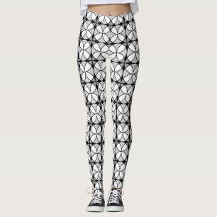 Klassisches Schwarzweiß-Shippo-Muster Leggings