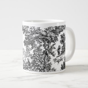 Klassisches Schwarzweiss-Toile Jumbo-Tasse