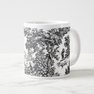 Klassisches Schwarzweiss-Toile Jumbo-Tasse
