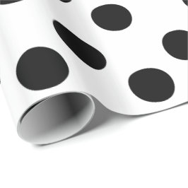 Klassisches Schwarzweiss-Tupfen-Packpapier Geschenkpapier