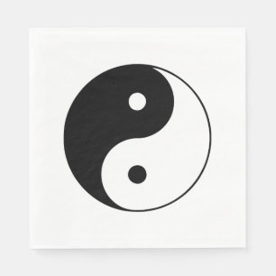 Klassisches Schwarzweiss-Yin und Yang Serviette