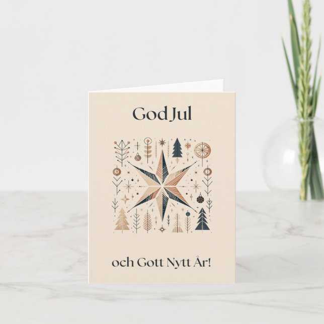 Klassisches schwedisches Weihnachtsfest Karte (Vorderseite)
