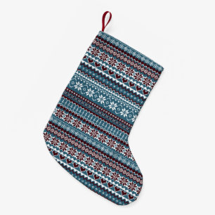 Klassisches schwedisches Weihnachtspullover-Muster Kleiner Weihnachtsstrumpf