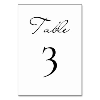 Klassisches Script Minimalistisch White Wedding Tischnummer